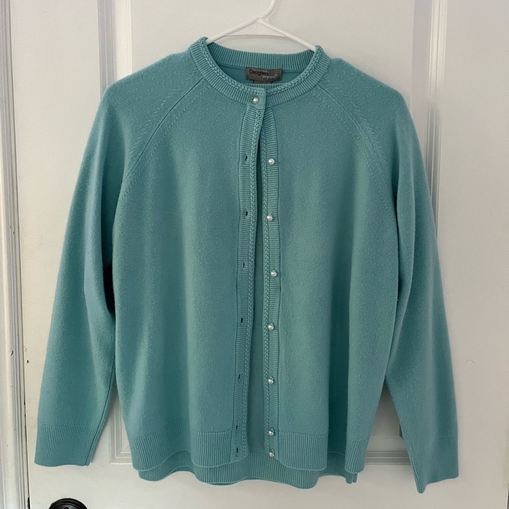 Teal Cardigan and Shirt Set